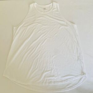 Title Nine Tank Top Women L White Racerback Curved Hem Athletic Gym Sporty Yoga